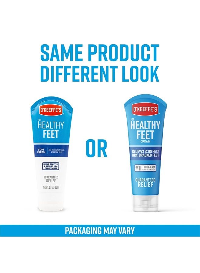 O'Keeffe's for Healthy Feet Foot Cream, Guaranteed Relief for Extremely Dry, Cracked Feet, Clinically Proven to Instantly Boost Moisture Levels, 3.0 Ounce Tube, (Pack of 1)  - Image 2
