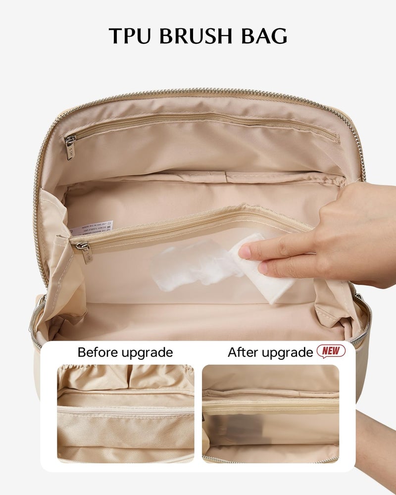 EACHY Personalized Makeup Bag, Travel Cosmetic Bags for Women with Zipper & Handle, Christmas or Birthday Gift for Mom, Wife and Friends - Image 4