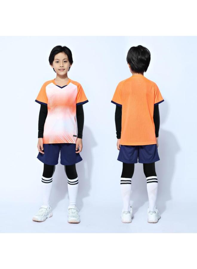 Children's Football Suit Boys' Short-sleeved Training Suit Printed Primary School Students' Competition Team Suit Badminton Table Tennis Suit