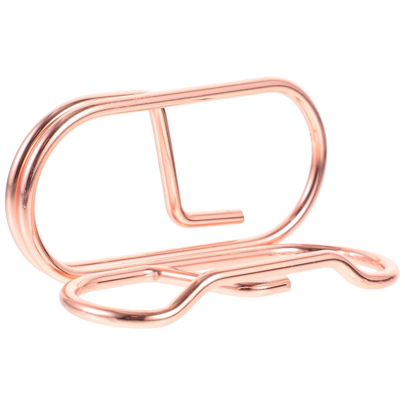 Rose Gold Metal Business Card Holder Stand Desktop Organizer with Multiple Slots - Image 2