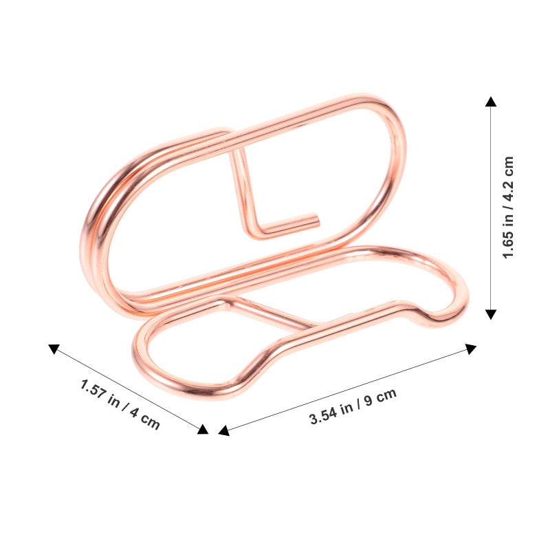Rose Gold Metal Business Card Holder Stand Desktop Organizer with Multiple Slots - Image 3