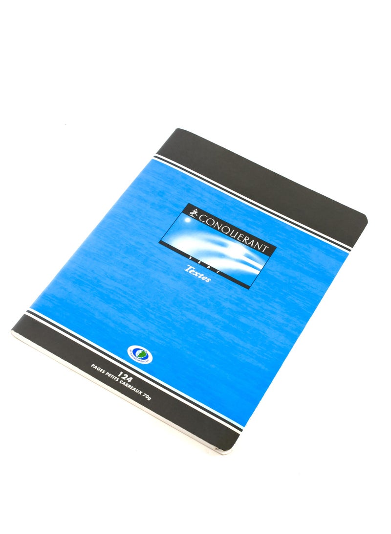 دفتر ملاحظات (نصوص) مربع الشكل ١٧ × ٢٢ سم، ١٢٤ صفحة (٦٢ ورقة)، مسطر (فرنسي)