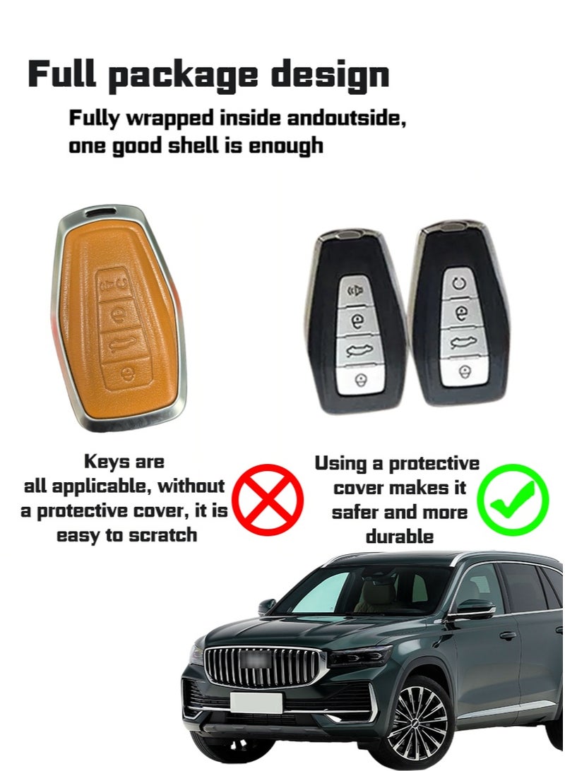 GEELY  Suitable for Geely automobile key protector, which perfectly wraps and protects automobile keys. It is wear-resistant, simple, elegant, fashionable and beautiful. - Image 2