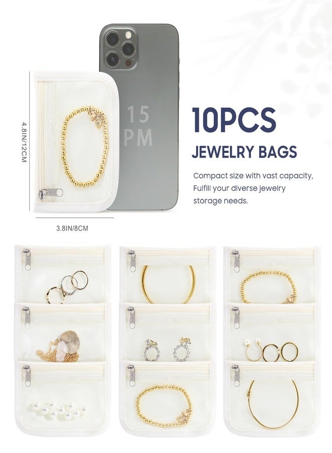 HOMEHIVE Travel Jewelry Bags, 10Pcs Clear Velvet Zipper Travel Jewelry Organizer, Portable Anti Tarnish Jewelry Storage Pouch Bag Gift for Women Girls, 10Pcs Bags - Image 5