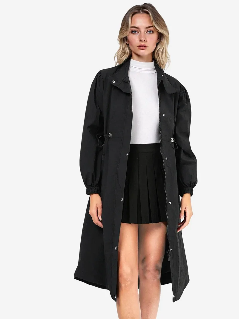 بيغ دارت معطف ترنش طويل مبطن بياقة مطوية