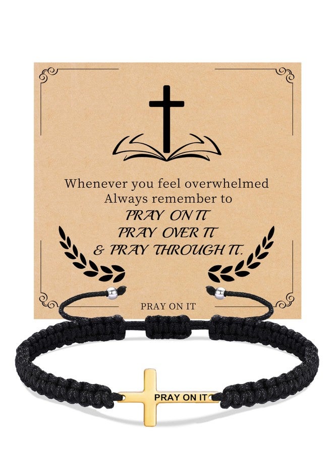 Sistble Easter Gifts for Women Teens, Easter Basket Stuffers Confirmation Gifts for Teen Christian Gifts for Women Cross Bracelet Inspirational Gift Confirmation Baptism Religious Gift Braided Jewelry - Image 1