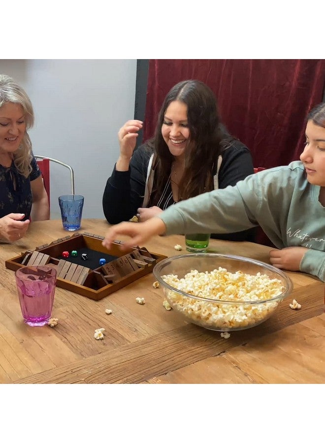 WE Games Shut The Box Board Game - Classic 4 Player Wooden Table Top Dice Game For Family Game Night, Walnut Stained Wood, 14 In., 10 Numbers, Classroom Play Or Bar Fun For Adults - Image 4