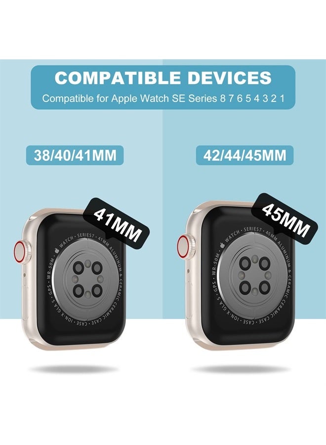 XYF Compatible for Crystal Clear Apple Watch Bands, 45mm 44mm 42mm 41mm 40mm 38mm with Bumper Case for Women Jelly Sport Case and Band for iWatch Series 8 7 SE/6 5 4 3 2 1 (GlitterBlue, 38/40/41mm) - Image 1