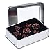 Cusdie 7Pcs Metal Dice with Metal Box Dagger Design Polyhedral DND Dice Set for Role Playing Game DD Dice Black with Red Font - Image 3