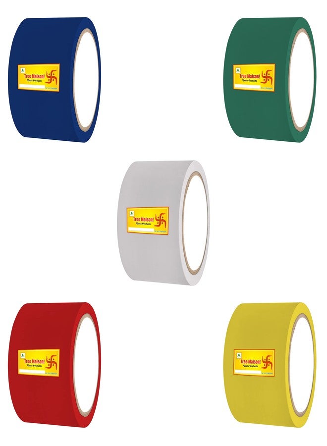 TREE MAISON CORONATING HOMES Vastu Combo of Five Color Tapes | Size - 3 Inch (72 mm) Approx | Length- 20 Meter (Approx) | Vastu Tape Remedy for Toilet | Vastu Tape for Main Door Entrance | Pack of 5 - Image 1