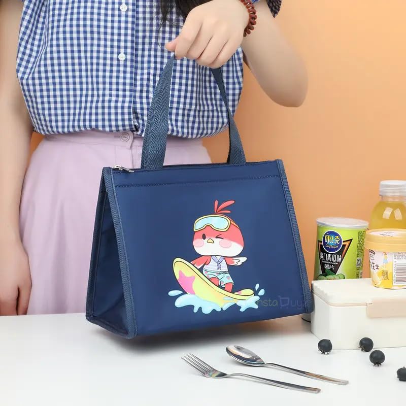 INSTABUYZ Hot & Cold Leak Proof Lunch Bag for Office School Kids Men & Women Storage Bag with Handle Tiffin Bag (Duck Skate) - Image 1