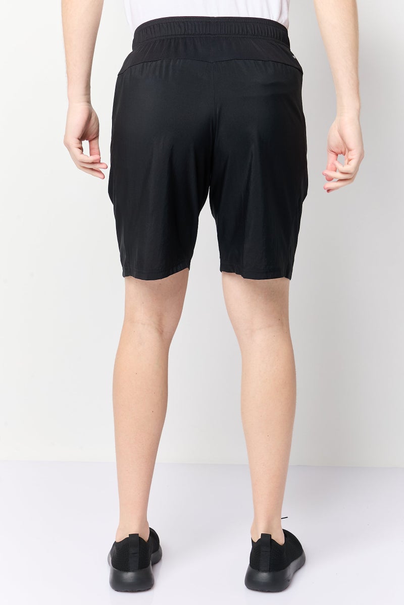 Adidas شورت تدريب للرجال بقصة عادية بطول 9 إنش، أسود - Image 4