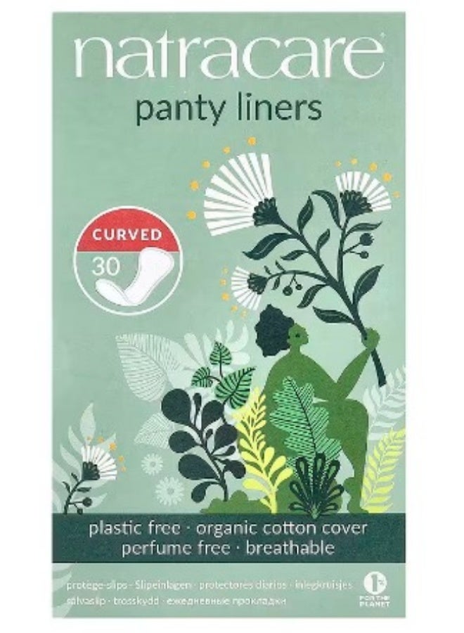 Natracare, Panty Liners, Organic Cotton Cover, Curved, 30 Liners