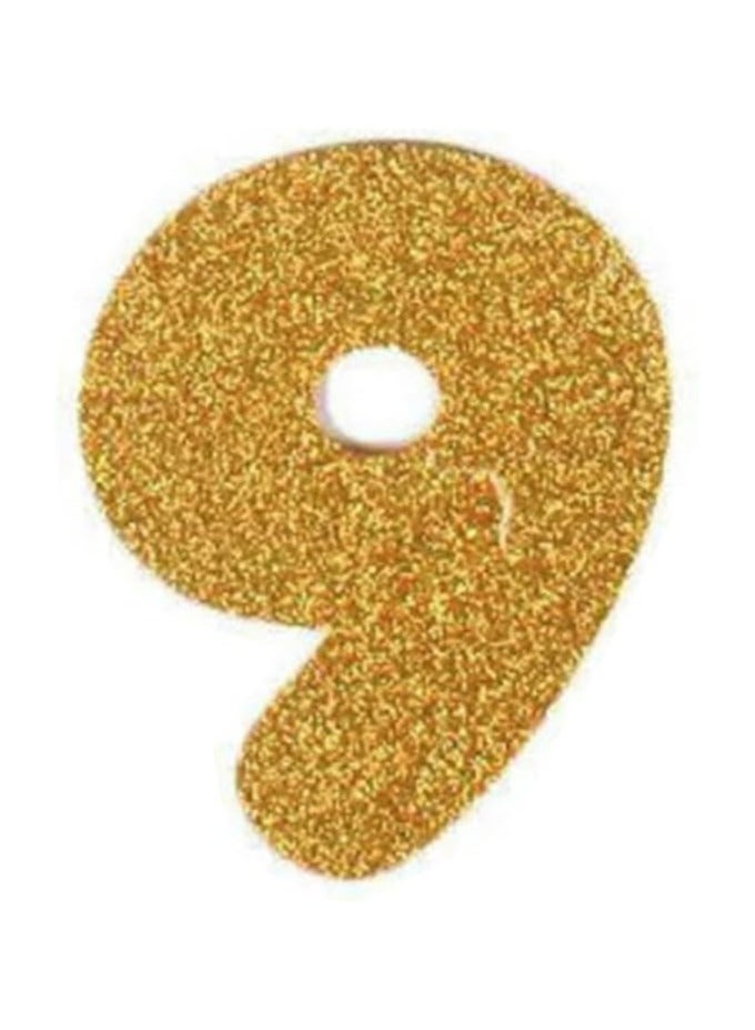 Foil Balloon Number 9 Large Metallic Number Balloon for Birthdays Anniversaries Celebrations and Events Durable Reusable Party Decoration in Vibrant Colors Easy to Inflate and Display (Glitter Golden)  - Image 1