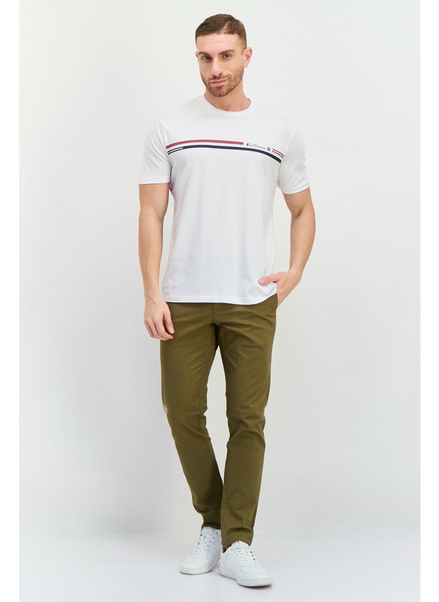 Ben Sherman - Men Crew Neck Short Sleeves Brand Logo T-Shirt, White - Image 1
