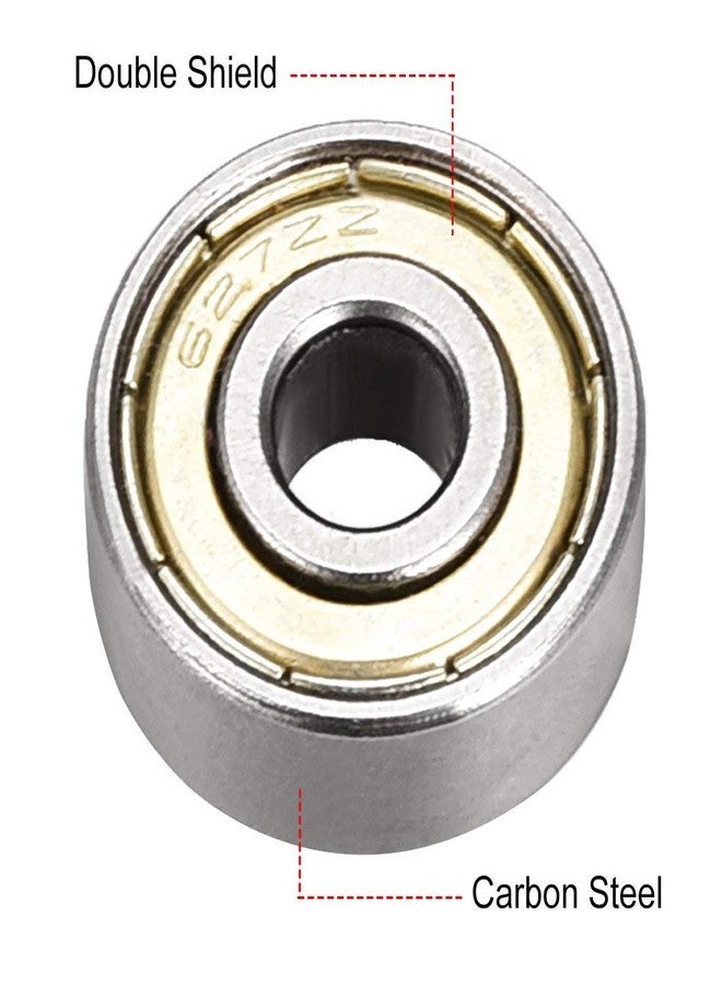 SH Skates Sh 627ZZ Ball Bearing Double Shielded and Lubricated for Fidget Spinner, Skating Wheel Bearings, Skateboard Bearing, Mini Motor, Etc. (7mm X 22mm X 7mm) - Pacl of (16) - Image 4
