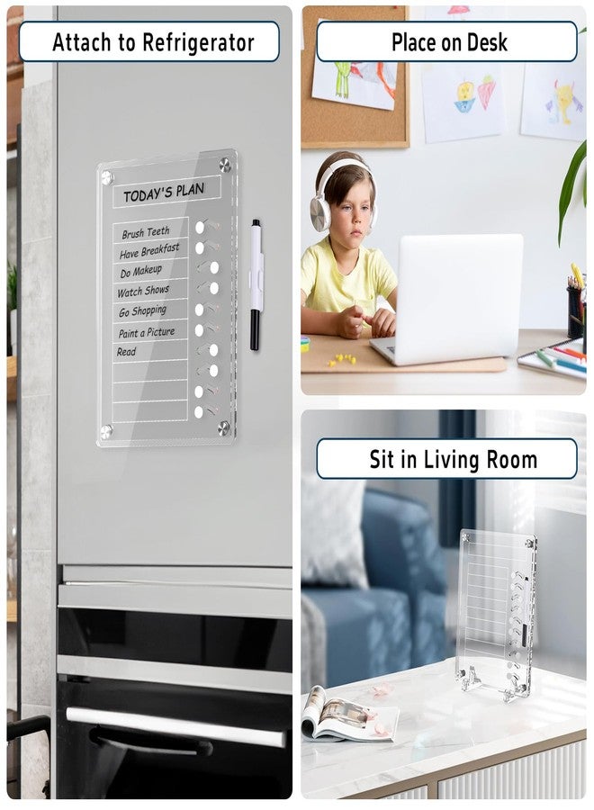 NiHome Acrylic Magnetic to Do List Planning Board with Sliders & Desktop Stand, Chore Chart for Kids & Adults, Checklist Routine Chart Task Board for Fridge & Desk, for Magnetic Metal Surfaces Only - Image 5