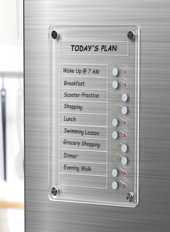 NiHome Acrylic Magnetic to Do List Planning Board with Sliders & Desktop Stand, Chore Chart for Kids & Adults, Checklist Routine Chart Task Board for Fridge & Desk, for Magnetic Metal Surfaces Only - Image 1