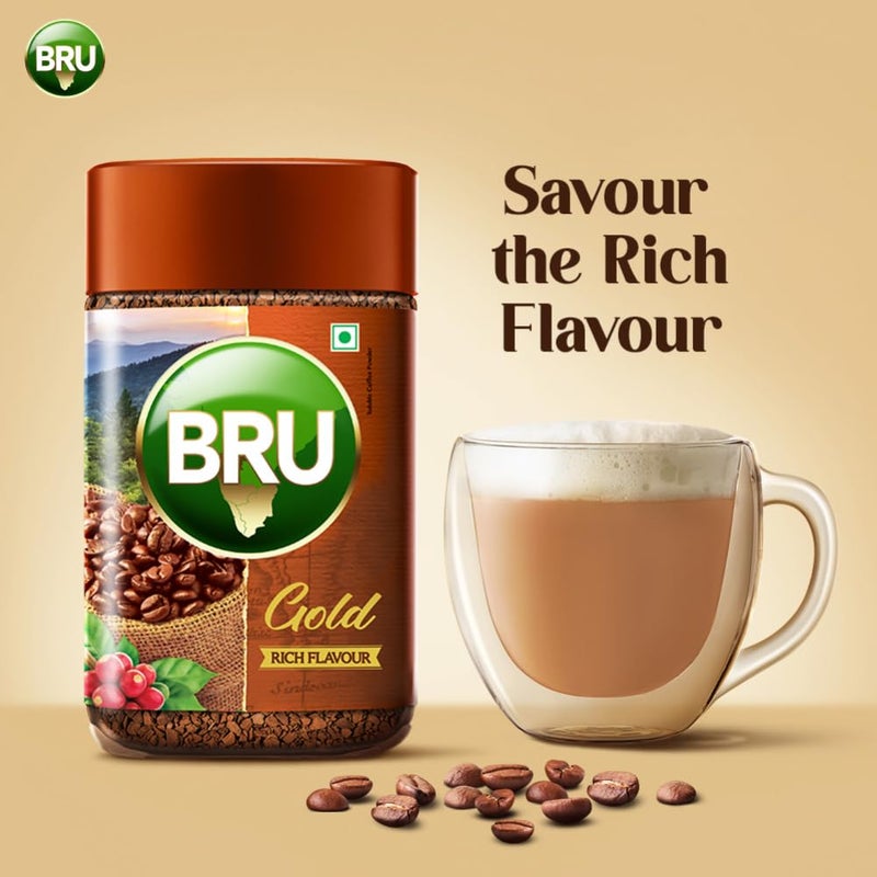 Bru Gold | Premium Freeze Dried Coffee Granules | Experience Intense Coffee Taste | Aromatic Instant Coffee Bottle | 100 gm - Image 5