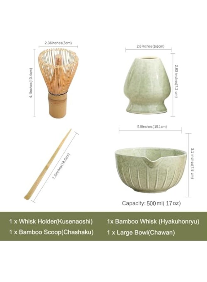 Matcha Whisk Set, Japanese Tea Set Includes Matcha Bowl with Spout, Matcha Whisk Holder, Bamboo Whisk and Scoop, Ceramic Matcha Kit for Traditional Japanese Tea Ceremony - Image 5