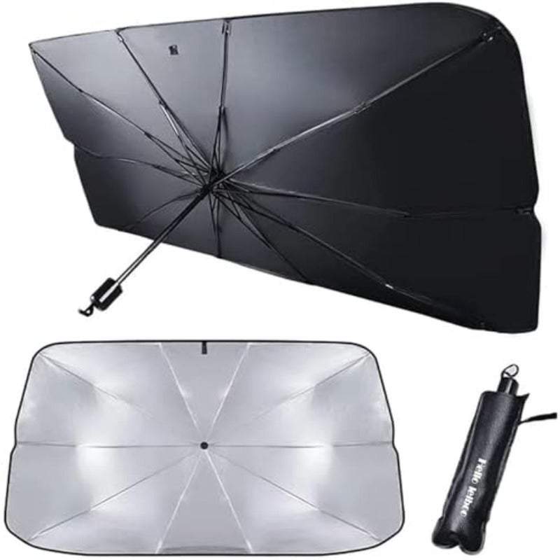 helloleiboo Car Windshield Sun Shade Umbrella, Foldable UV Ray Blocker, Composite Material - Image 1