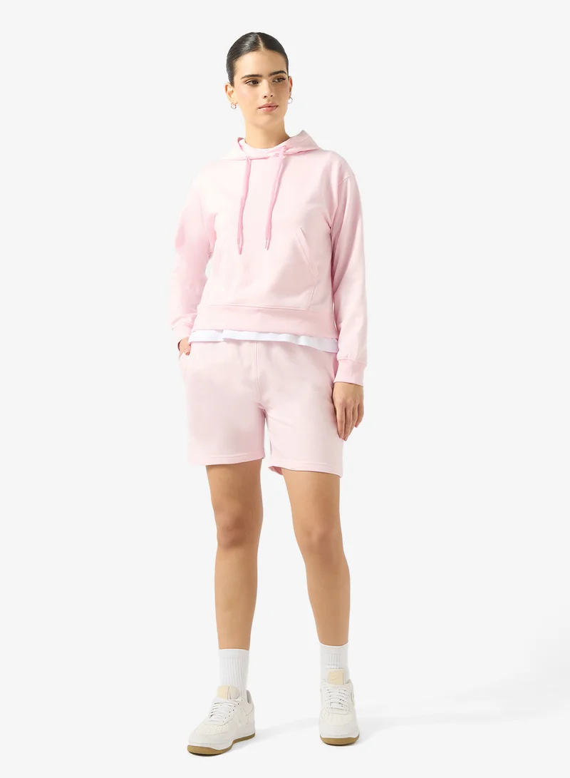 جينجر بيسيكس Crew Neck Fleece Sweatshirt & Short Set