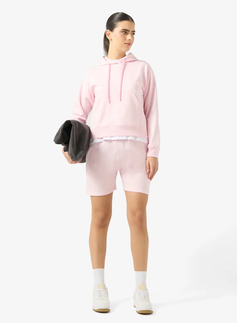 جينجر بيسيكس Crew Neck Fleece Sweatshirt & Short Set