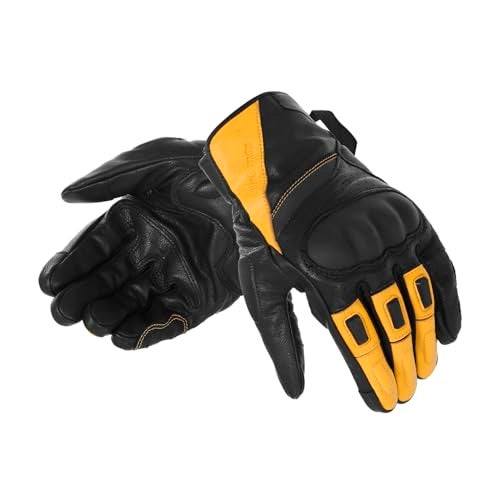 Royal Enfield ARIZONA LEATHER RIDING GLOVES | Premium Build: Genuine leather | Certification: CE Class L1-KP certified | TPR Protectors: Knuckles & Fingers | TAN L - Image 1
