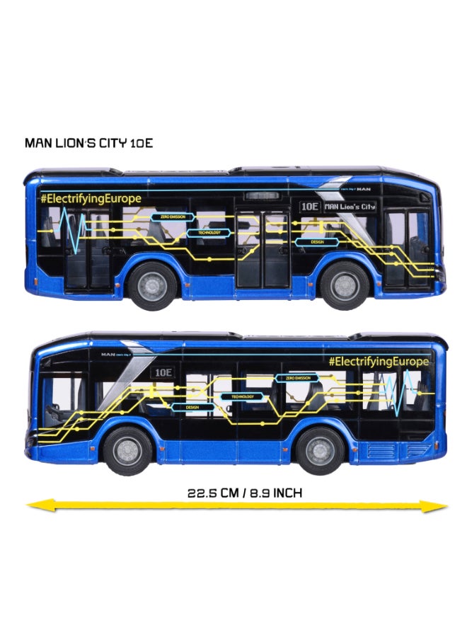 Majorette MAN Lion's City 10 E Bus, 22.5 cm Officially Licensed Electric City Bus, Grand Series Diecast Toy with Rubber Tires, Opening Side Door, Lights & Sound, Ages 3+ - Image 2