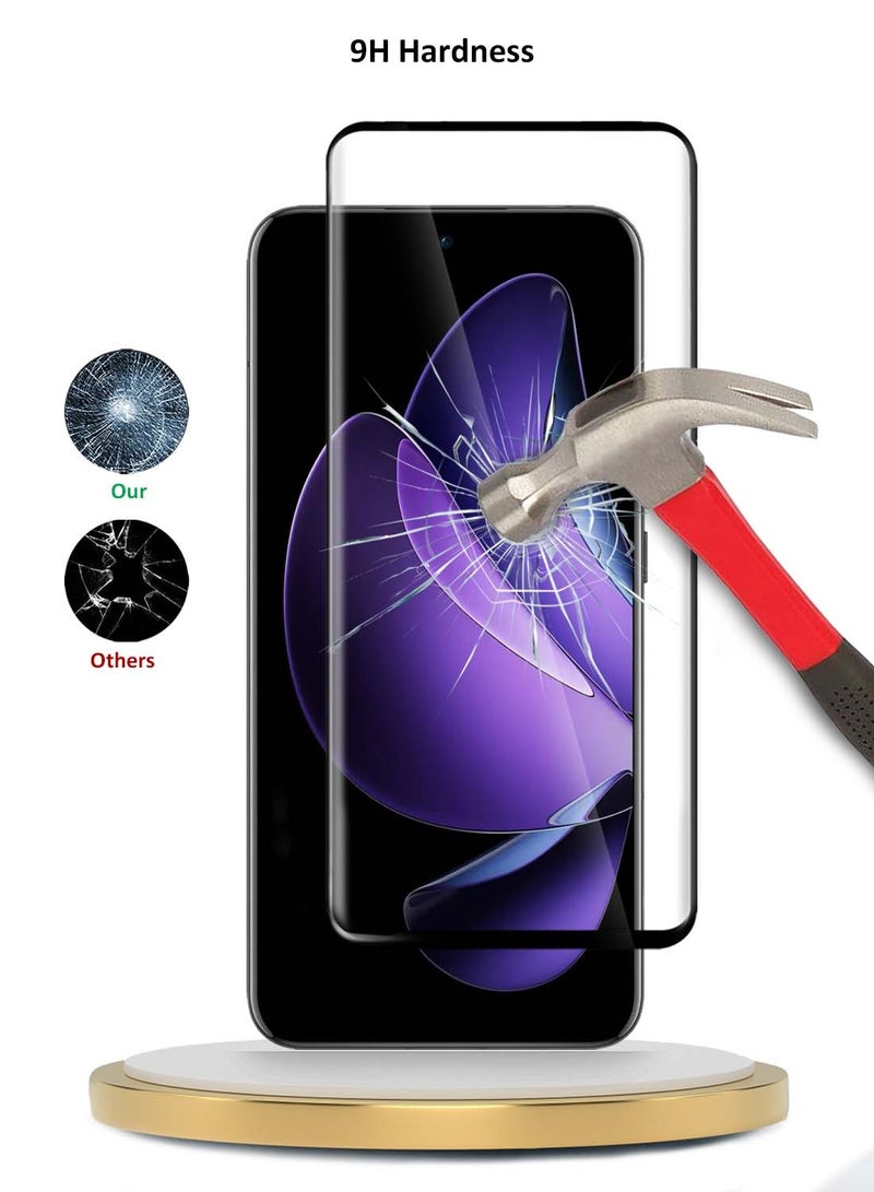 Wtech Oppo Reno13 Pro 5G 2024 Premium Edge-Pro Full Glue Full Cover Tempered Glass Screen Protector (MSGPCN) - Clear/Black - Image 3