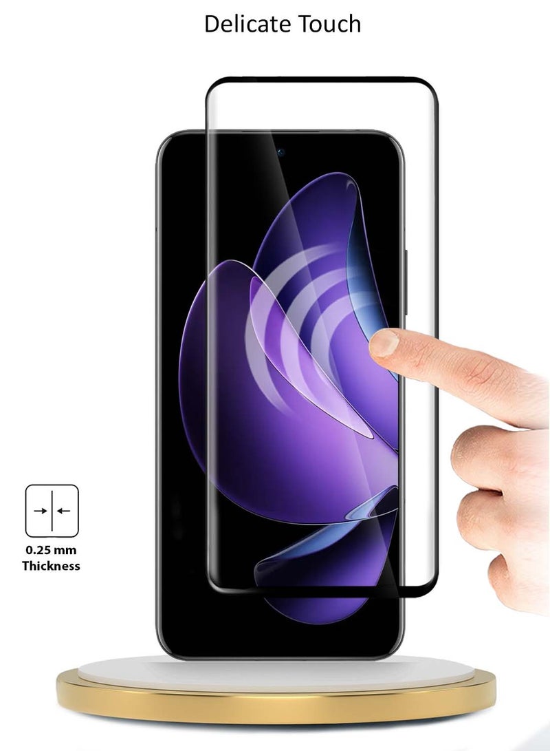 Wtech Oppo Reno13 Pro 5G 2024 Premium Edge-Pro Full Glue Full Cover Tempered Glass Screen Protector (MSGPCN) - Clear/Black - Image 4