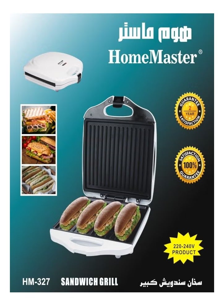 Home Master Large Sandwich Grill, Non-Stick Plate 1400W / Model HM-327 - Image 1
