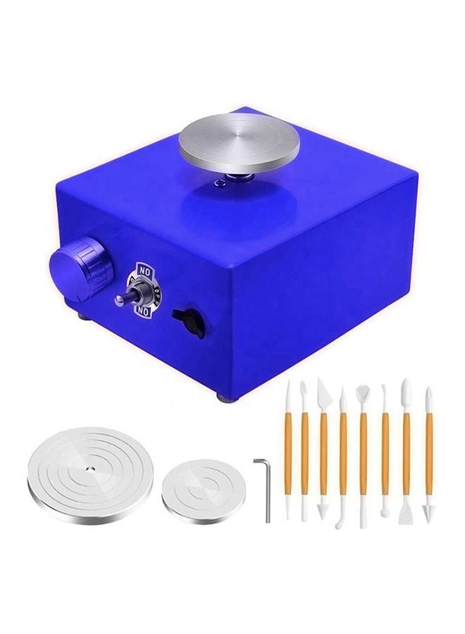 NIBEMINENT 13-Piece Mini Fingertip Pottery Wheel Ceramic Art Machine Household Small with DIY Clay Tools, US Plug for Kids 13x15x8.5cm - Image 1