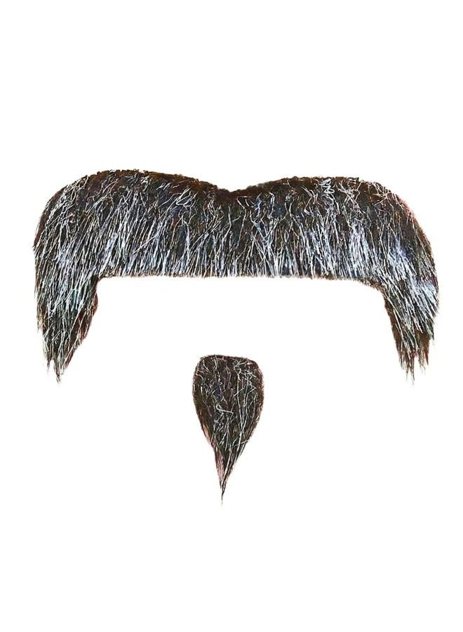 Mustaches Self Adhesive, Novelty, Lightweight Zappa Fake Mustache, Salt and Pepper Colour - Image 2