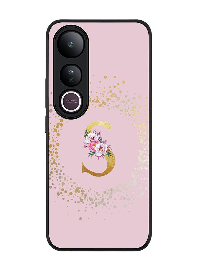 Stylizedd For vivo V50 Lite Case,Slim fit Camera Protection, Shockproof Thin Phone cover  - Custom Monogram Floral - S  (Pink )