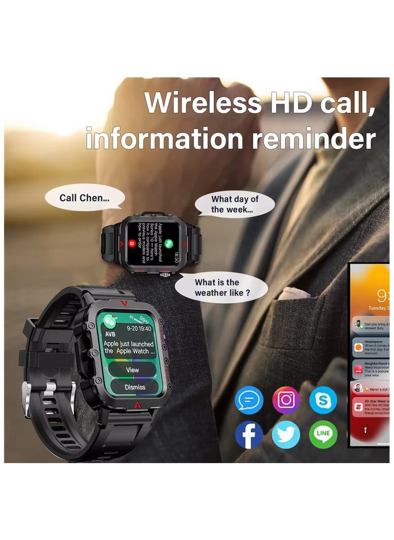 POWER - H11 Smart Watch 200 mAh Smart Watch, Rugged Bluetooth 5.1 Fitness Tracker With 1.95” Tft Display,10 Day Battery Life, Sports Modes And Ip67 Water Resistance - Image 1