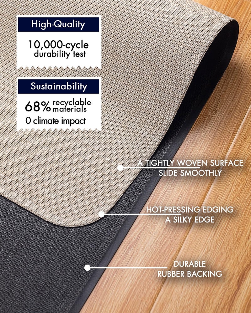 Baroyal Office Chair Mat for Hardwood Floor Under Desk Computer Rolling Chair Mat for Wood/Tile Floor Non-Slip Heavy Duty Desk Rug PVC Plastic Hard Floor Protector 36" x 48" (Parchment) - Image 4