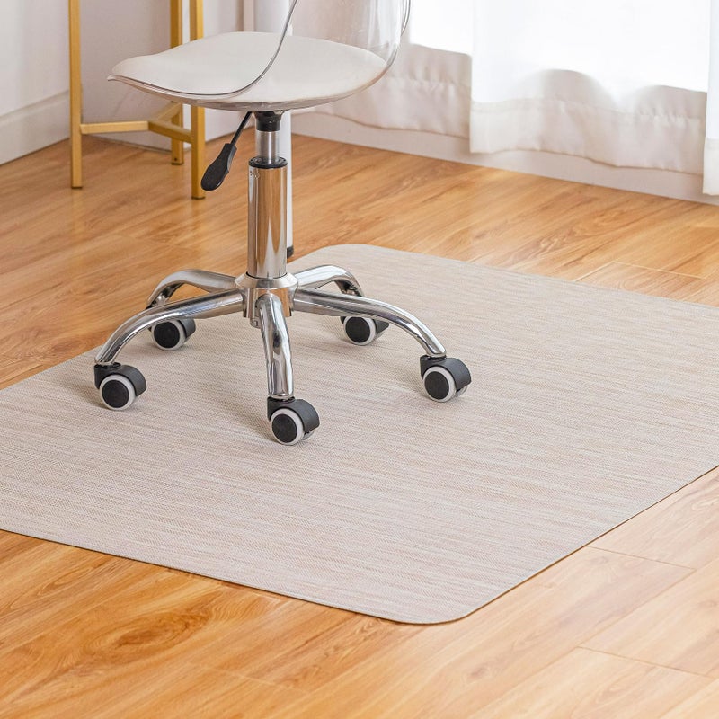 Baroyal Office Chair Mat for Hardwood Floor Under Desk Computer Rolling Chair Mat for Wood/Tile Floor Non-Slip Heavy Duty Desk Rug PVC Plastic Hard Floor Protector 36" x 48" (Parchment) - Image 1