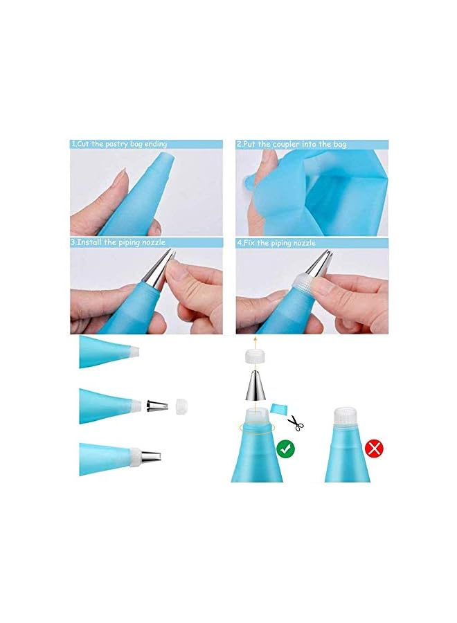 S-TOP Cake Decorating Kit, 107 PCS Baking Supplies With 11 Inch Cake Turntable, Cake Sculpting Tools Icing Tips, Cake Spatulas, Pastry Tools, Cutter, Cake Nozzles for Beginners and Professional - Image 5