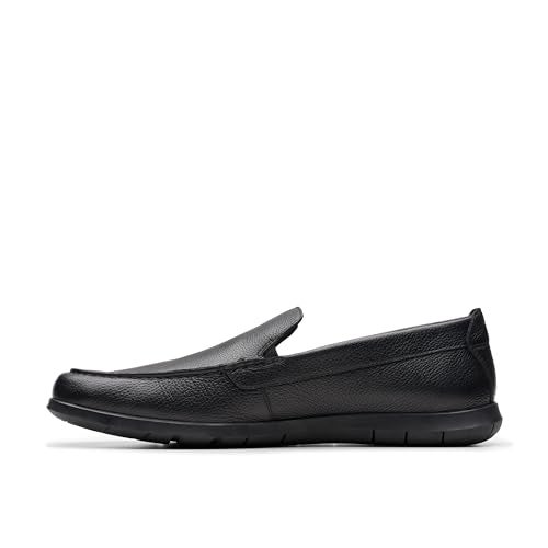 Clarks Men's Flexway Step Moccasin, Black Leather, 11 - Image 3