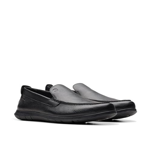 Clarks Men's Flexway Step Moccasin, Black Leather, 11 - Image 5