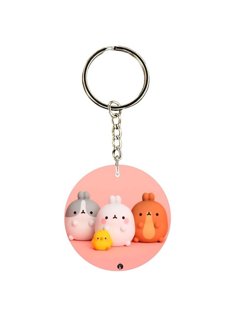RKN Cartoon Girl Printed Keychain