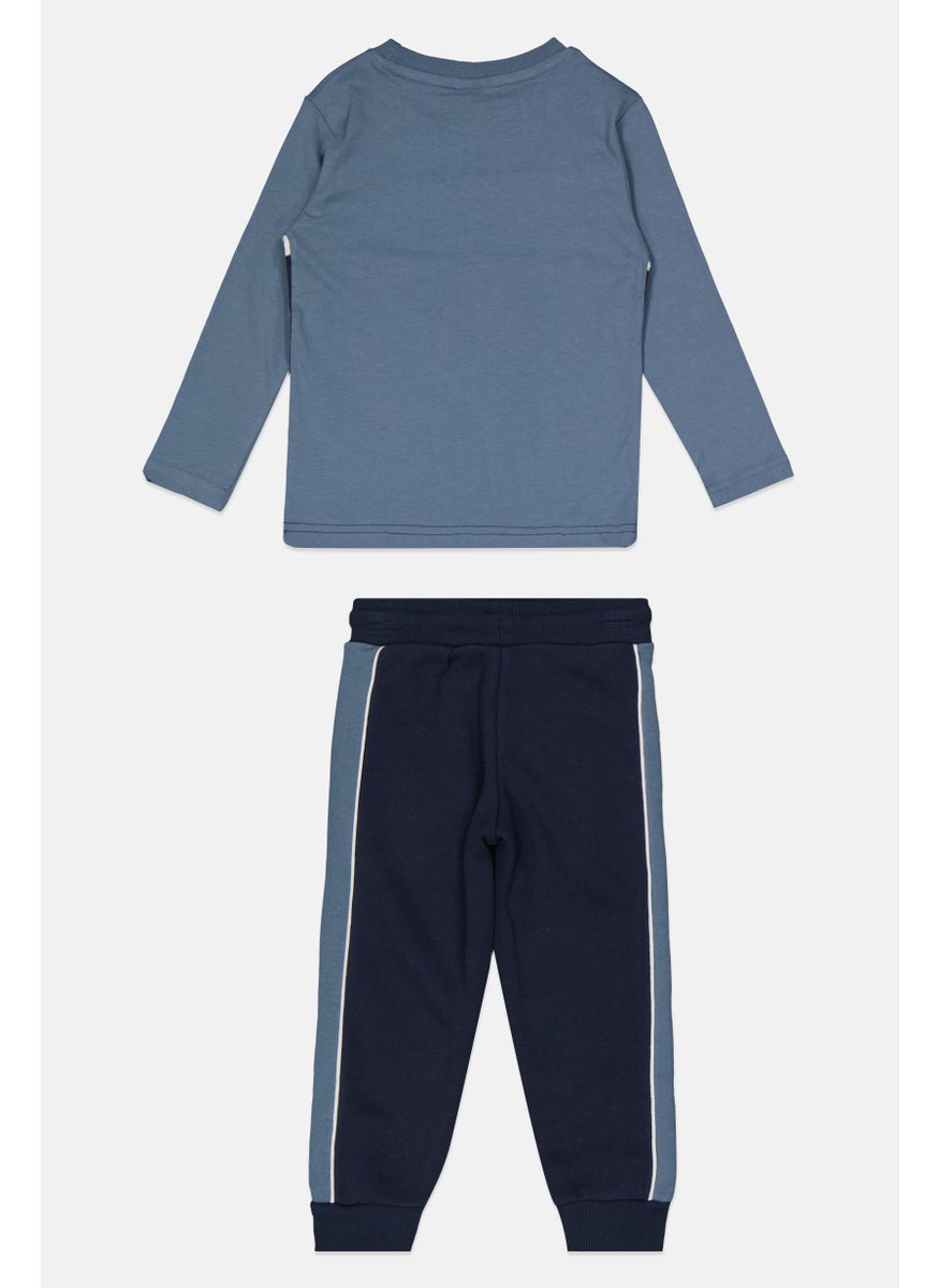 Ellesse - Toddlers Boy 3 Pcs Brand Logo T-Shirt And Sweatpants Set, Navy - Image 1
