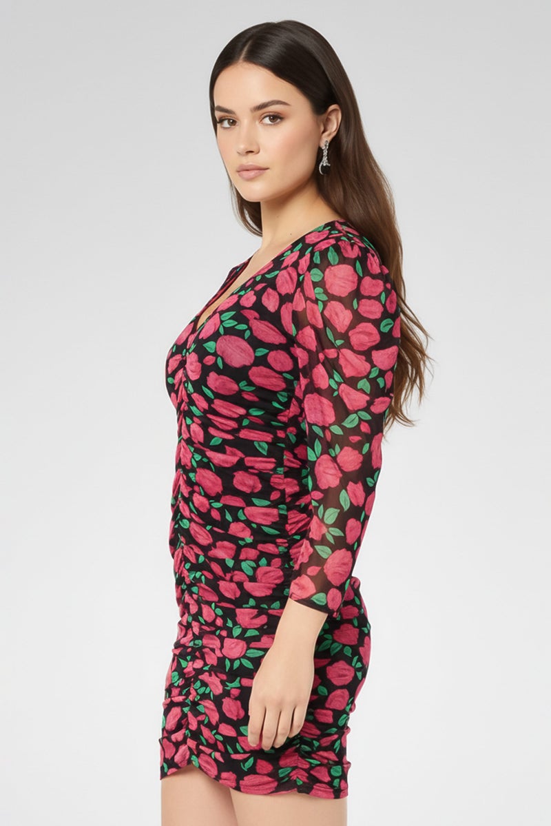 PINKO Women Floral Print Mini Dress, Multicolor - Image 3