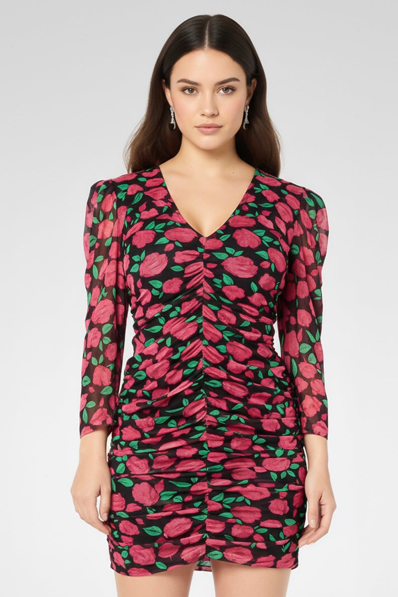 PINKO Women Floral Print Mini Dress, Multicolor - Image 2