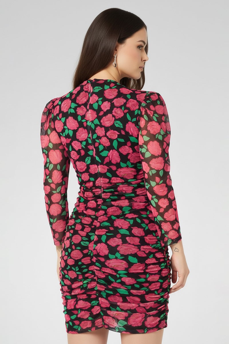 PINKO Women Floral Print Mini Dress, Multicolor - Image 4