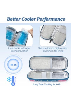 Generic Insulin Cooler Travel Case for Diabetic, Insulin Cooling Case Travel Portable Insulin Pen Carrying Case Cooler Bag Organizer for Diabetic Supplies with 2 Ice Pack, Epi Pen Carrying Bag  - Image 2