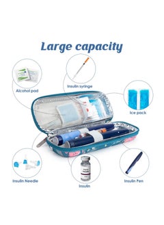 Generic Insulin Cooler Travel Case for Diabetic, Insulin Cooling Case Travel Portable Insulin Pen Carrying Case Cooler Bag Organizer for Diabetic Supplies with 2 Ice Pack, Epi Pen Carrying Bag  - Image 3