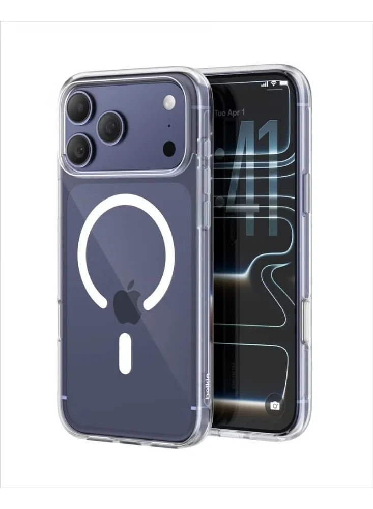 موبكوس جراب آيفون  برو ماكس شفاف نحيف مقاوم للصدمات متوافق مع الشحن المغناطيسي