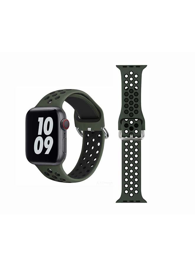 vesus Replacement Band For Apple Watch Series 6/SE/5/4/3/2/1 40/38mm Green/Black
